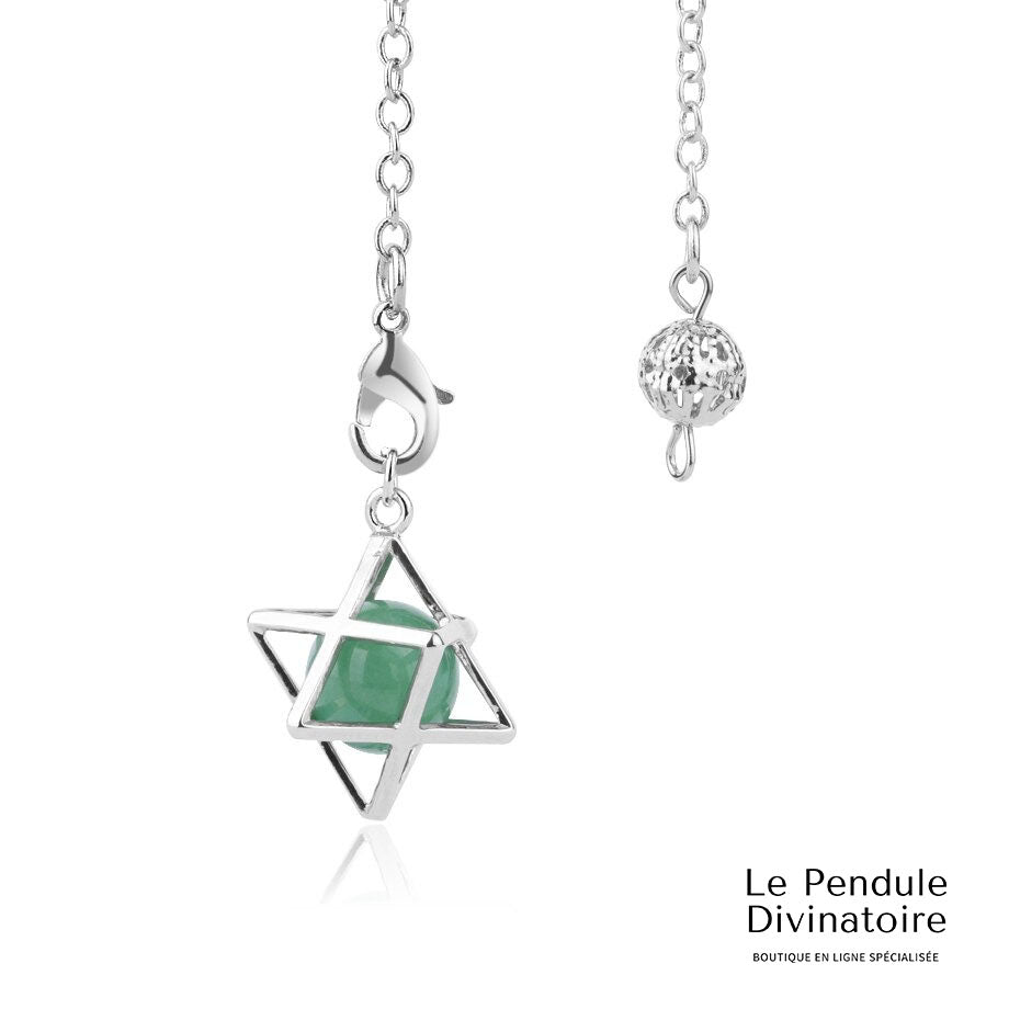 Pendule Merkaba métal Aventurine