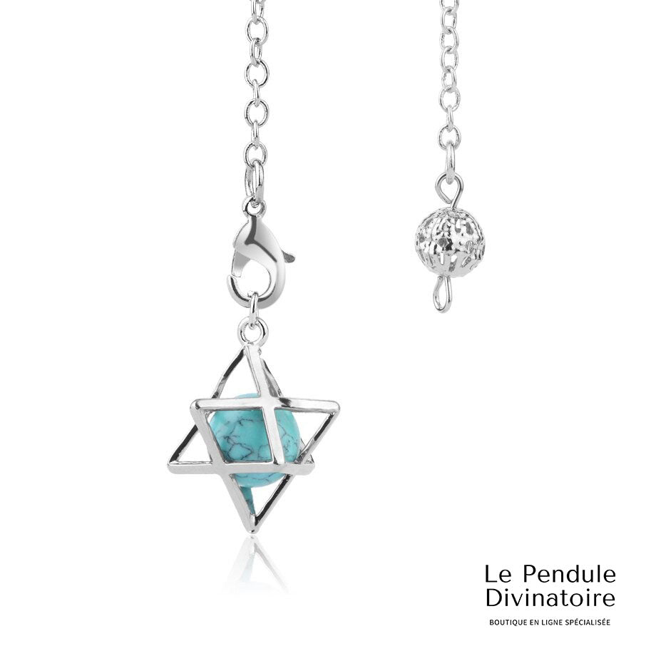 Pendule Merkaba Métal Turquoise